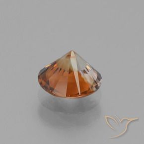 Zircon Gemstone in 6.5 mm (calibrated) Size for Sale, Zircon Stone in Medium Orange Color