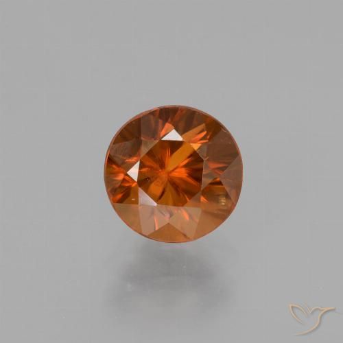 Zircon Ambre orange Tour 1,69 ct du Cambodge, Dimension 6,5mm, Pierre gemme naturelle Non traité, pureté VS, 1 pièce Zircon diamond-cut, dureté de Mohs de 6.5 à 7.5 convient aux bijoux de tous les jours, pierre de sagesse, Symbolise l'honneur et la sagesse, Photo A