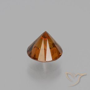 Zircon Gemstone in 6.5 mm (calibrated) Size for Sale, Zircon Stone in Amber Orange Color