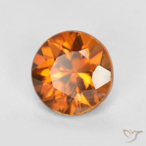 1.36 ct Orange Zircon Stone, Natural Zircon in Diamond-Cut Shape for Sale