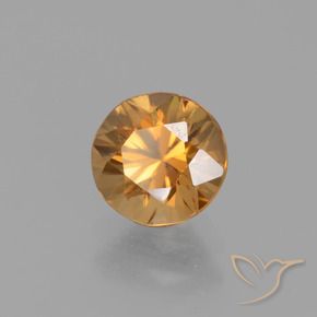 1.53 ct Golden Zircon Stone, Natural Zircon in Diamond-Cut Shape for Sale