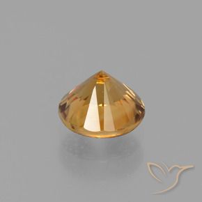 Zircon Gemstone in 6 mm (calibrated) Size for Sale, Zircon Stone in Golden-Orange Color