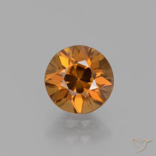 1.63ct Natural Deep Orange Zircon, Round, VS