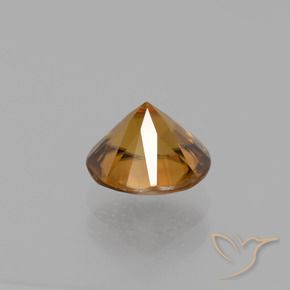 Zircon Gemstone in 6.5 mm (calibrated) Size for Sale, Zircon Stone in Deep Orange Color