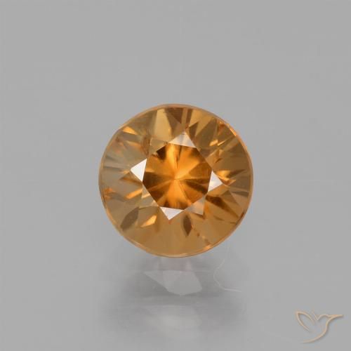 1.67ct Natural Medium Orange Zircon, Round, VS
