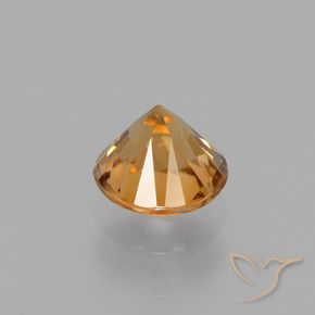 Zircon Gemstone in 6.5 mm (calibrated) Size for Sale, Zircon Stone in Medium Orange Color