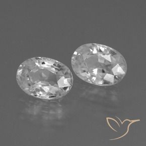 2.67 ctw White Zircon Stones, Natural Zircon in Oval Facet Shape for Sale