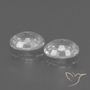 Zircon Gemstones in 7 x 5 mm (calibrated) Size for Sale, Zircon Stones in White Color