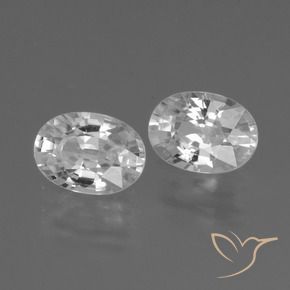 2.56 ctw White Zircon Stones, Natural Zircon in Oval Facet Shape for Sale