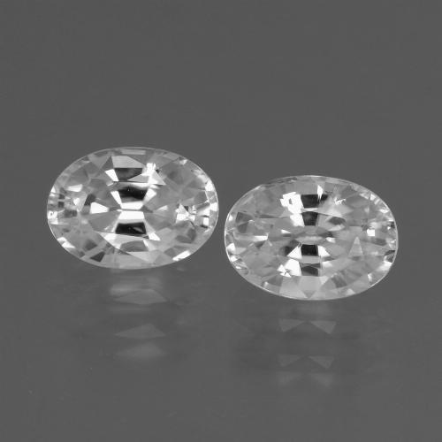 White Zircon Gem - 1.4ct Oval Facet (ID: 438928)