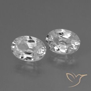 2.30 ctw White Zircon Stones, Natural Zircon in Oval Facet Shape for Sale