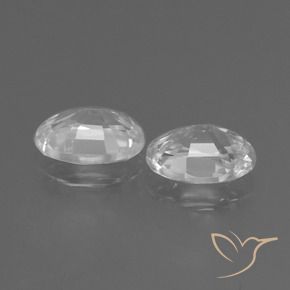 Zircon Gemstones in 7 x 5 mm (calibrated) Size for Sale, Zircon Stones in White Color