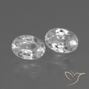 2.61 ctw White Zircon Stones, Natural Zircon in Oval Facet Shape for Sale