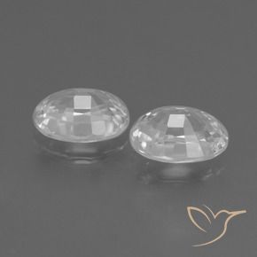 Zircon Gemstones in 7 x 5 mm (calibrated) Size for Sale, Zircon Stones in White Color