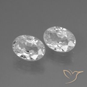 2.27 ctw White Zircon Stones, Natural Zircon in Oval Facet Shape for Sale