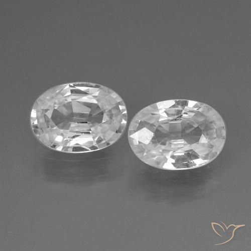 2.10ctw Natural White Zircon, Oval, VVS-VS