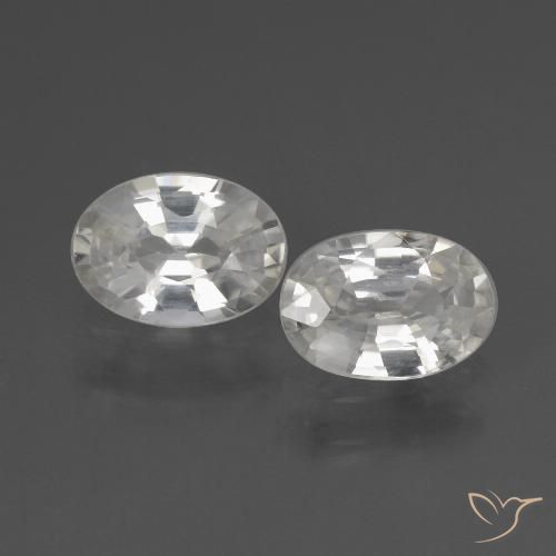 2.12ctw Natural White Zircon, Oval, VVS-VS