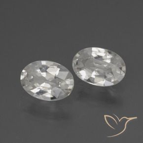 2.12 ctw White Zircon Stones, Natural Zircon in Oval Facet Shape for Sale