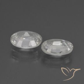 Zircon Gemstones in 7 x 5 mm (calibrated) Size for Sale, Zircon Stones in White Color