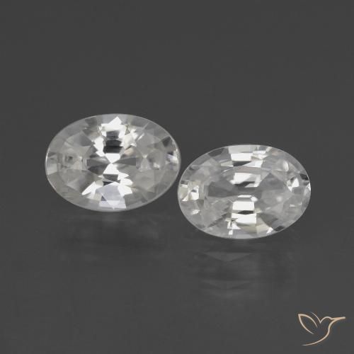 2.07 ct White Zircon, 7 x 5.1 mm Oval Cut From Cambodia, Photo A