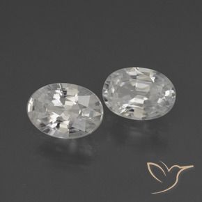 2.07 ctw White Zircon Stones, Natural Zircon in Oval Facet Shape for Sale