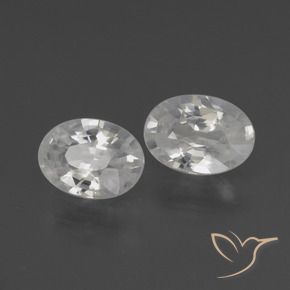 2.17 ctw White Zircon Stones, Natural Zircon in Oval Facet Shape for Sale