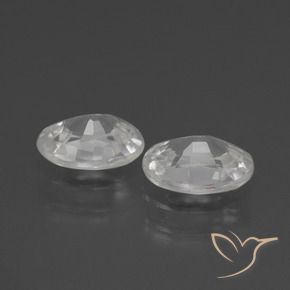 Zircon Gemstones in 7 x 5 mm (calibrated) Size for Sale, Zircon Stones in White Color
