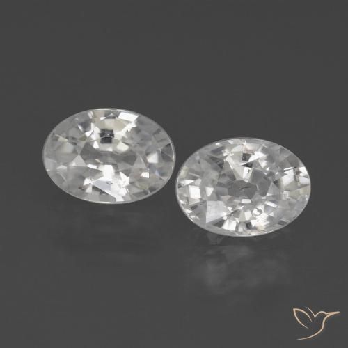 2.36 ct White Zircon, 7 x 5.1 mm Oval Cut From Cambodia, Photo A