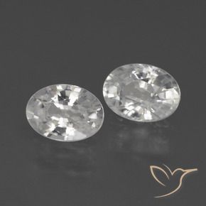 2.36 ctw White Zircon Stones, Natural Zircon in Oval Facet Shape for Sale