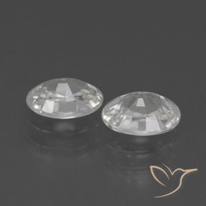 Zircon Gemstones in 7 x 5 mm (calibrated) Size for Sale, Zircon Stones in White Color