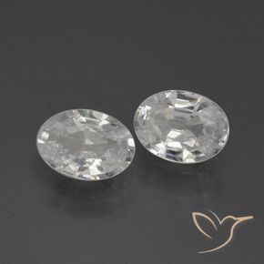 2.09 ctw White Zircon Stones, Natural Zircon in Oval Facet Shape for Sale