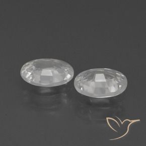 Zircon Gemstones in 7 x 5 mm (calibrated) Size for Sale, Zircon Stones in White Color