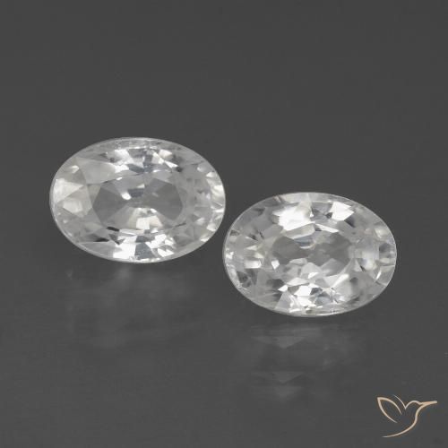 2.54 ct White Zircon, 7.2 x 5.1 mm Oval Cut From Cambodia, Photo A
