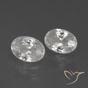 2.54 ctw White Zircon Stones, Natural Zircon in Oval Facet Shape for Sale