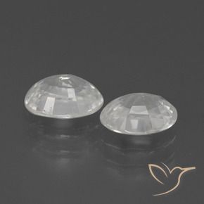 Zircon Gemstones in 7 x 5 mm (calibrated) Size for Sale, Zircon Stones in White Color