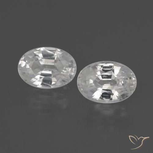 2.52 ct White Zircon, 7.1 x 5 mm Oval Cut From Cambodia, Photo A
