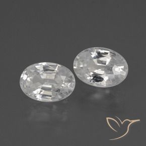 2.52 ctw White Zircon Stones, Natural Zircon in Oval Facet Shape for Sale