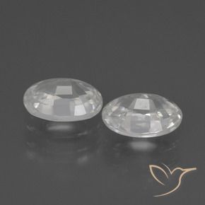 Zircon Gemstones in 7 x 5 mm (calibrated) Size for Sale, Zircon Stones in White Color
