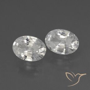 2.20 ctw White Zircon Stones, Natural Zircon in Oval Facet Shape for Sale