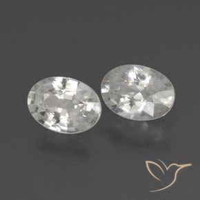 2.19 ctw White Zircon Stones, Natural Zircon in Oval Facet Shape for Sale