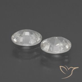 Zircon Gemstones in 7 x 5 mm (calibrated) Size for Sale, Zircon Stones in White Color
