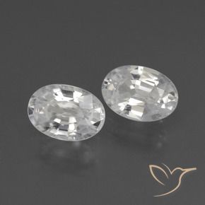 2.28 ctw White Zircon Stones, Natural Zircon in Oval Facet Shape for Sale