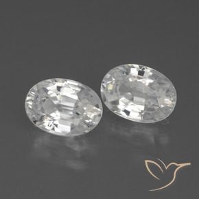 2.61 ctw White Zircon Stones, Natural Zircon in Oval Facet Shape for Sale