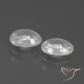 Zircon Gemstones in 7 x 5 mm (calibrated) Size for Sale, Zircon Stones in White Color