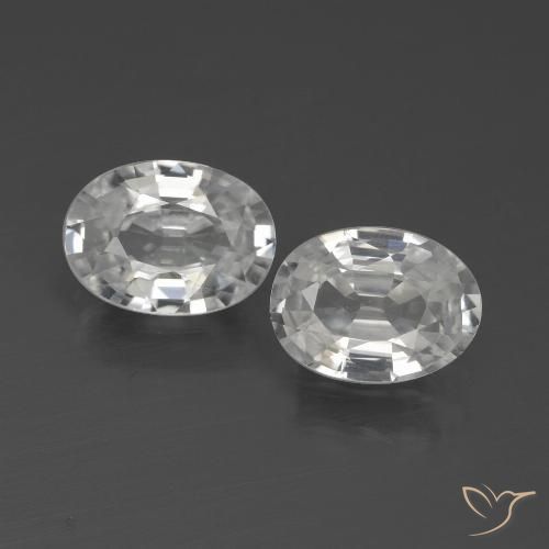 2.13ctw Natural White Zircon, Oval, VVS-VS