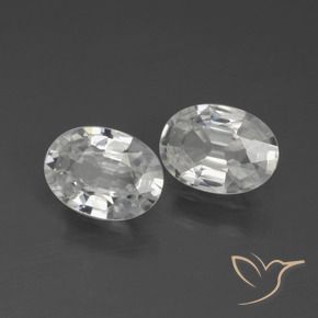 2.13 ctw White Zircon Stones, Natural Zircon in Oval Facet Shape for Sale