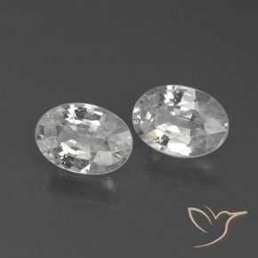 2.06 ctw White Zircon Stones, Natural Zircon in Oval Facet Shape for Sale