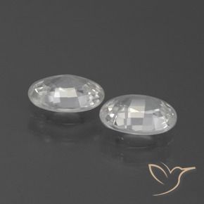Zircon Gemstones in 7 x 5 mm (calibrated) Size for Sale, Zircon Stones in White Color