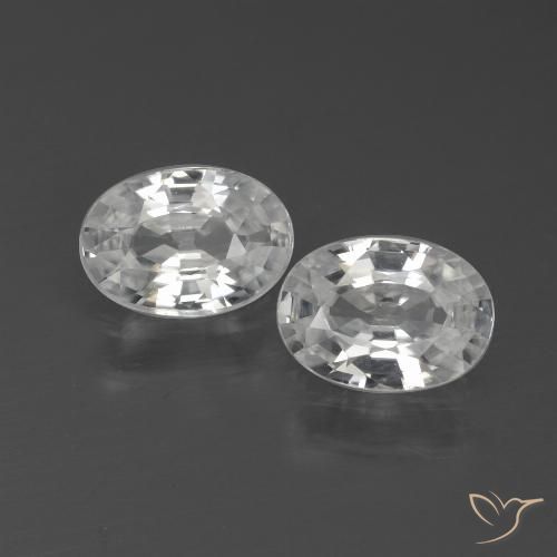 2.16ctw Natural White Zircon, Oval, VVS