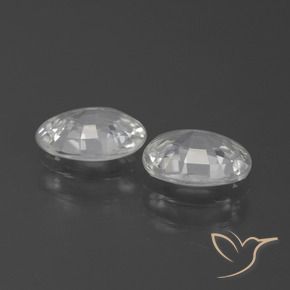 Zircon Gemstones in 7 x 5 mm (calibrated) Size for Sale, Zircon Stones in White Color